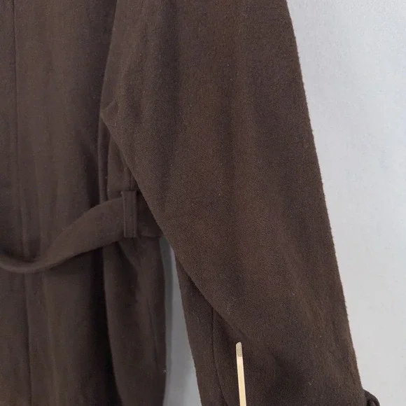 Vintage Donnybrook Coat Womens 6 Brown Wool Belted Mid Length Overcoat Classic - Picture 7 of 10
